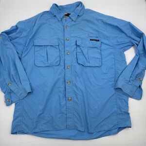 Exofficio‎ Mens Blue Long Sleeve Sun Protection Vented Fishing Shirt XL